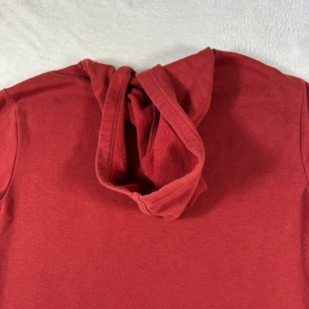 Puma Hoodie‎ Mens XL Burgundy Red Graphic Iconic Cat Logo Fleece Kangaroo Pocket